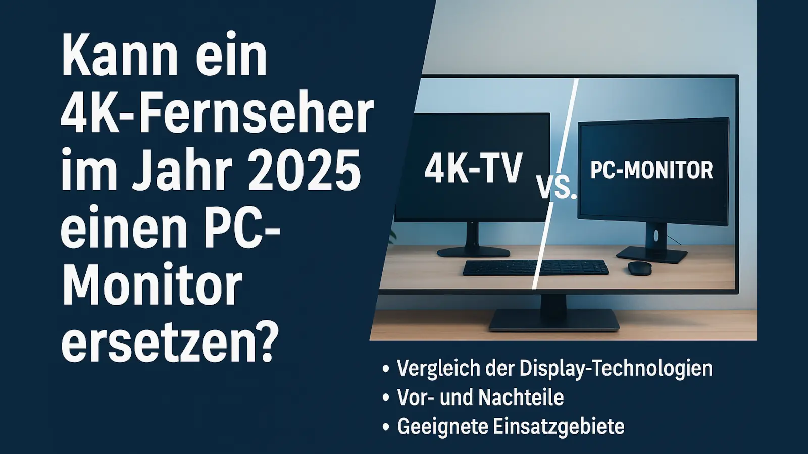 Kann ein 4K-Fernseher im Jahr 2025 einen Monitor ersetzen? Vergleich von TV und PC-Display.