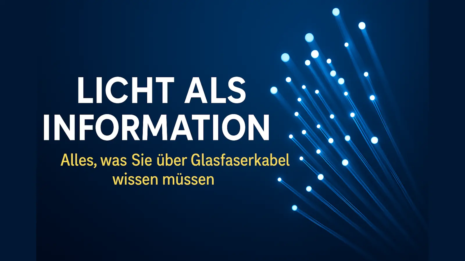 Glühende Glasfasern als Symbol moderner Kommunikation.